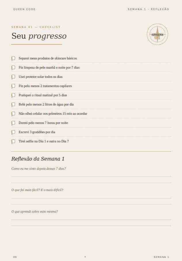 Checklist de progresso
